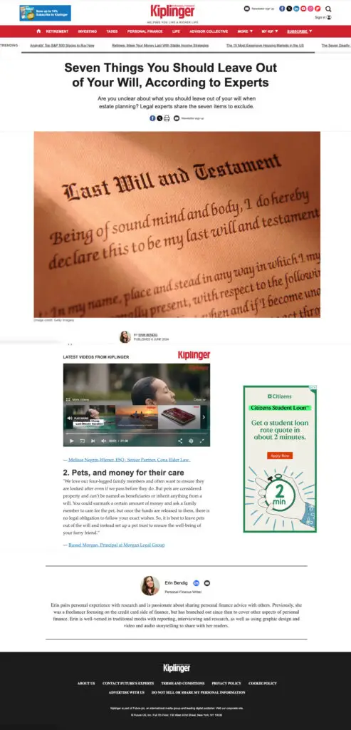 Seven Things You Should Leave Out of Your Will According to Experts Kiplinger.com x